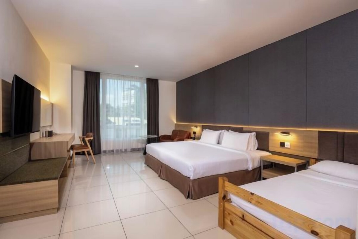 In-room safe, desk, laptop workspace, blackout drapes