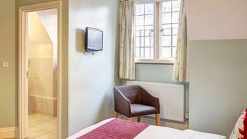 Individually decorated, individually furnished, desk, iron/ironing board