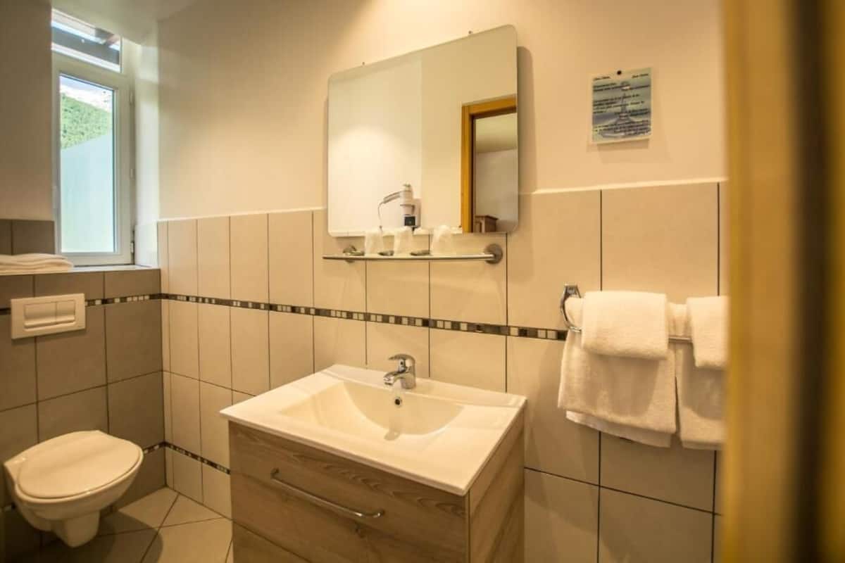 free toiletries, hair dryer, towels