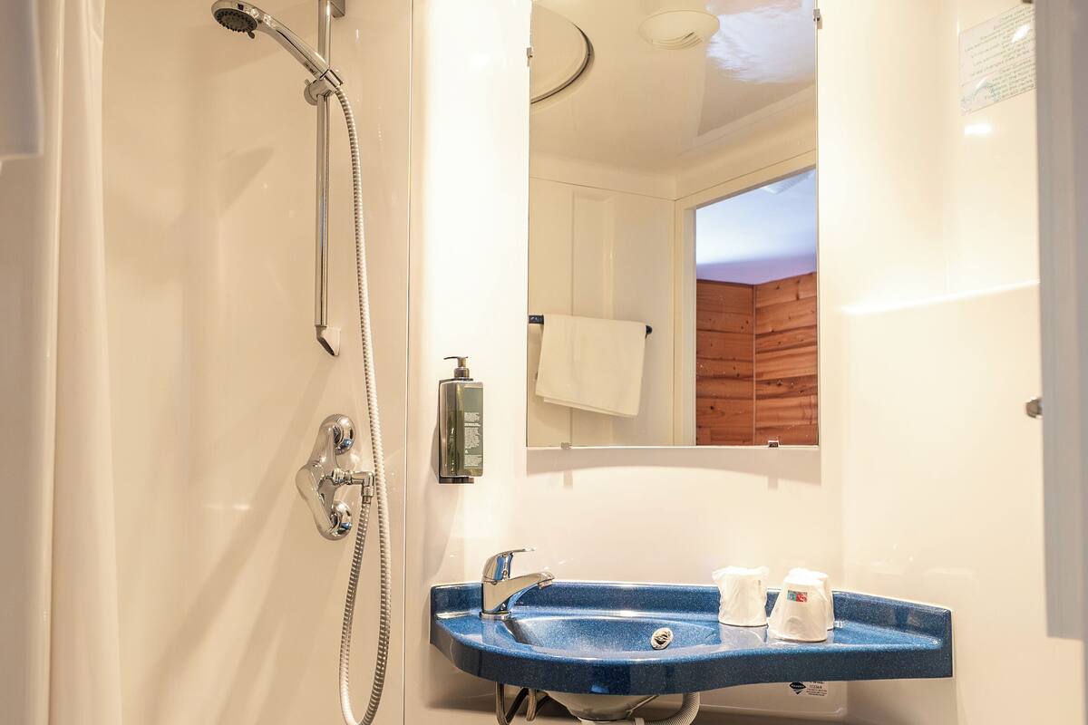 free toiletries, hair dryer, towels