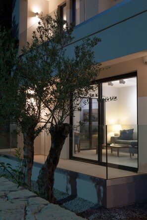 Contemporary building with a flat roof and minimalist design.