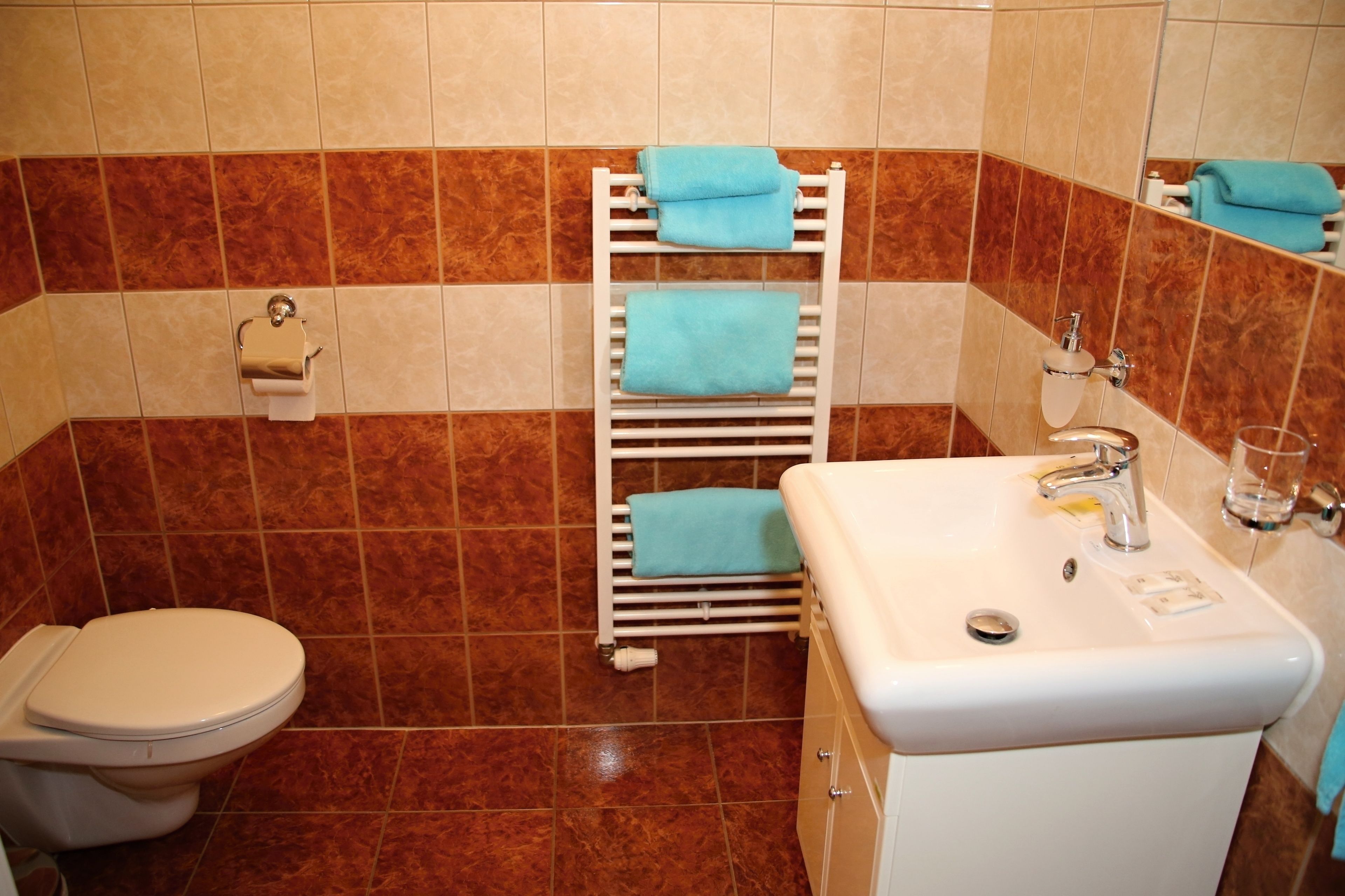 double room | bathroom | bathtub, free toiletries, hair dryer, towels