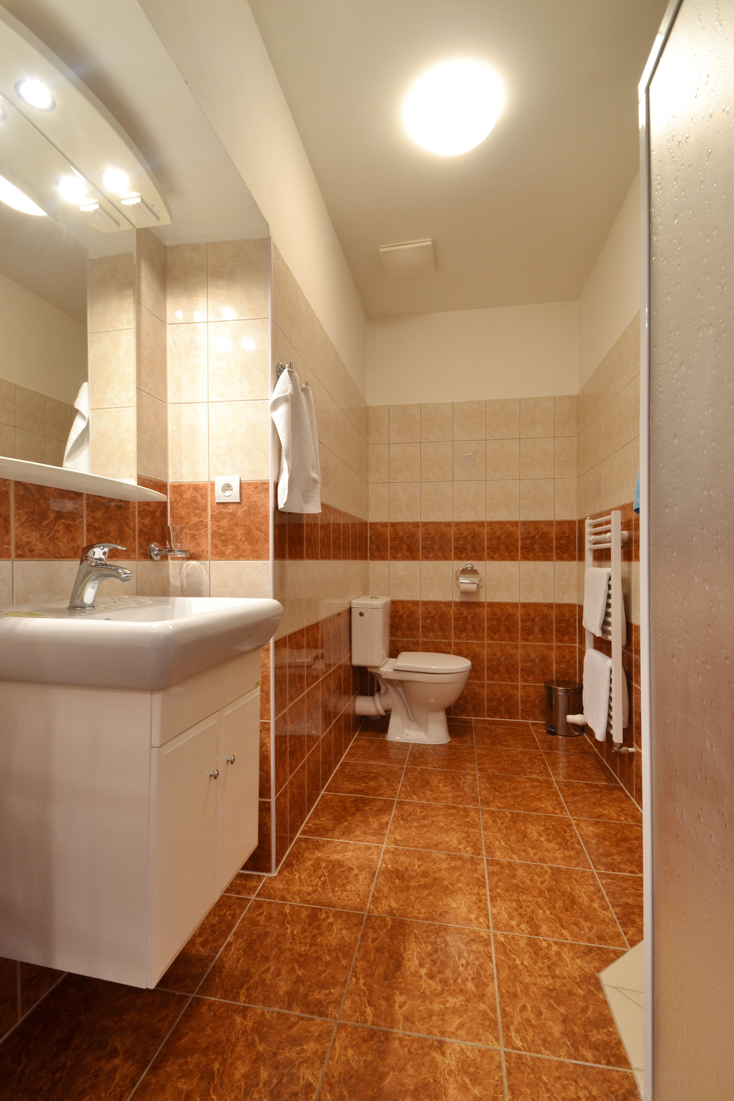 bathtub, free toiletries, hair dryer, towels