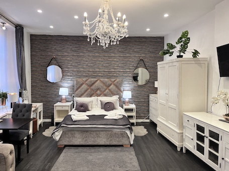 Family Room | Individually decorated, individually furnished, blackout drapes