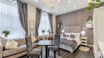 Family Room | Individually decorated, individually furnished, blackout drapes