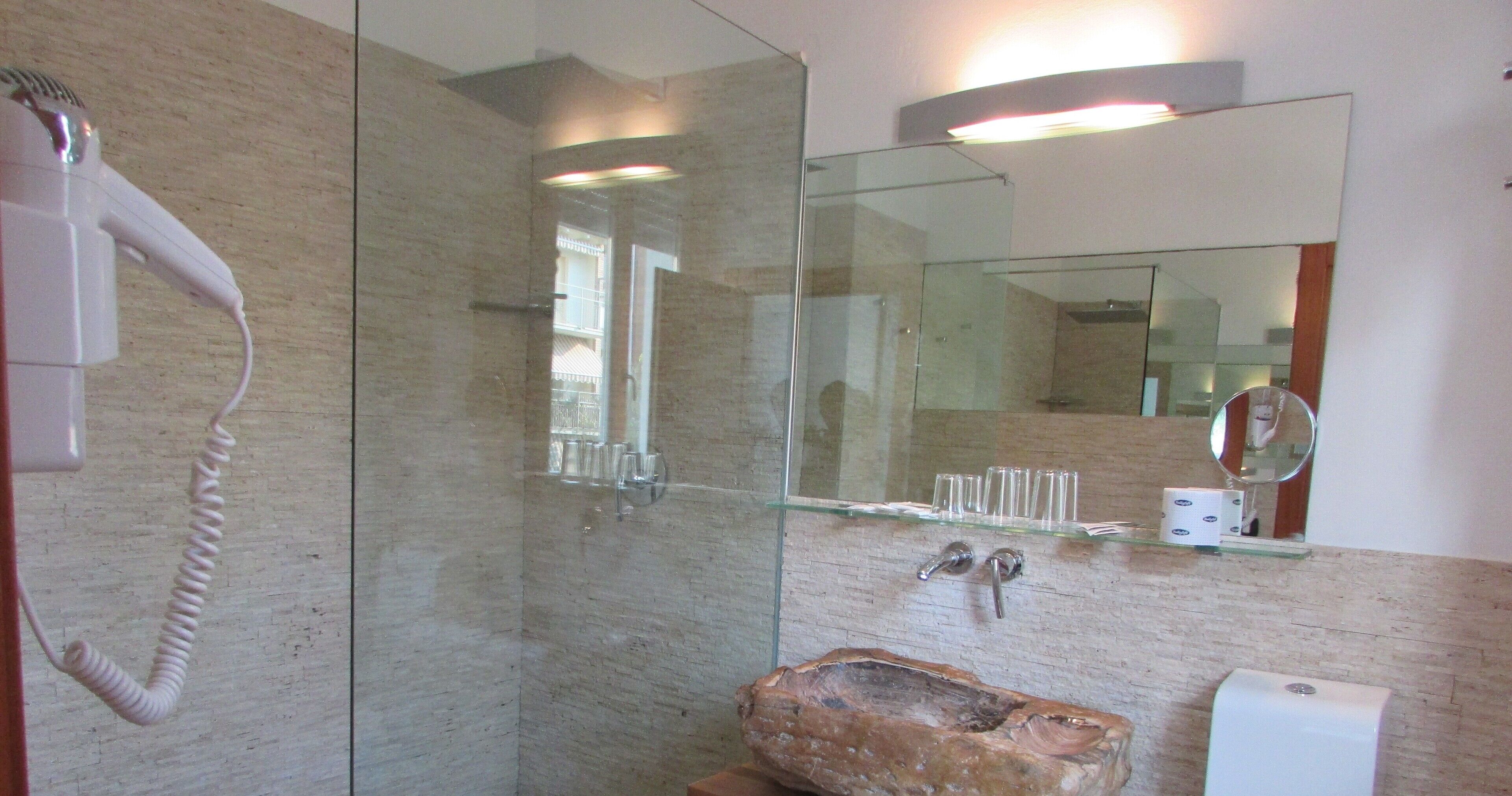 free toiletries, hair dryer, towels