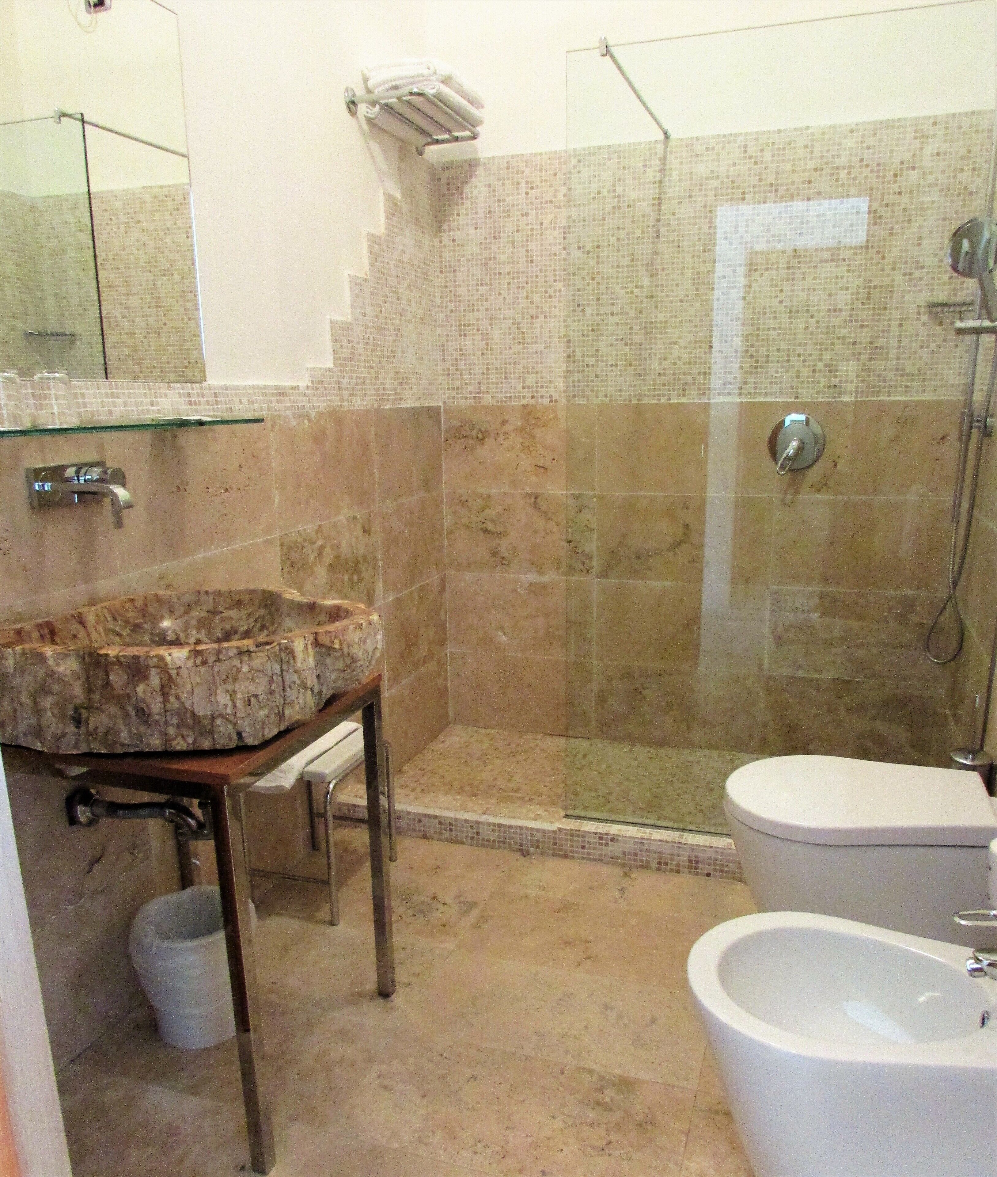 free toiletries, hair dryer, towels