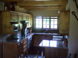 Family Chalet, 4 Bedrooms (Dbl-Storey Luxury Chalet 8 Sleeper) | Private kitchen | Full-size fridge, microwave, oven, stovetop - Champagne Haven (Cathkin Park)