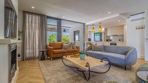 Luxury Apartment, Sea View, Oceanfront | Living area | Flat-screen TV, DVD player - Hermanus Luxury Apartments (Hermanus)