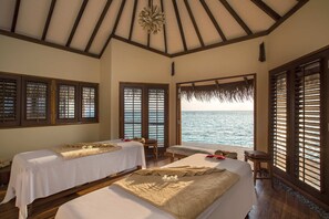 Urut tuaman batu, urutan tisu mendalam, lulur badan, rawatan muka 