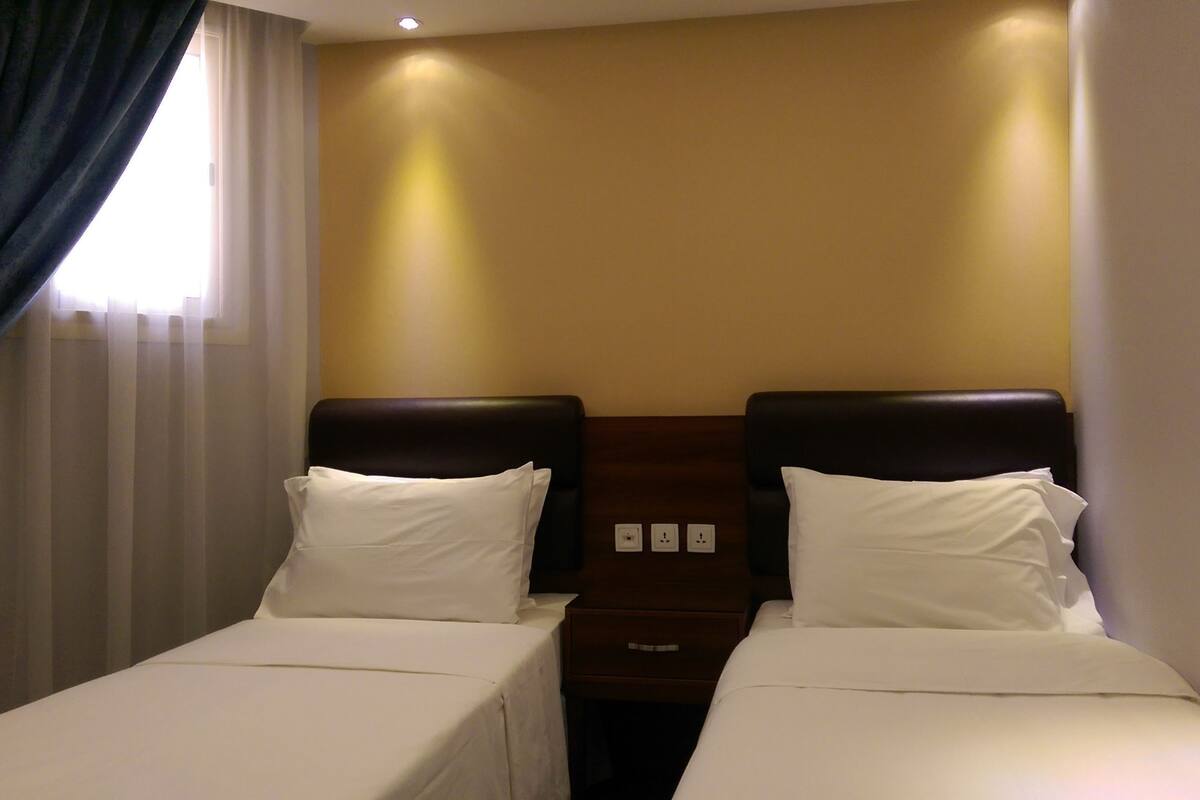 Desk, blackout curtains, iron/ironing board, free WiFi