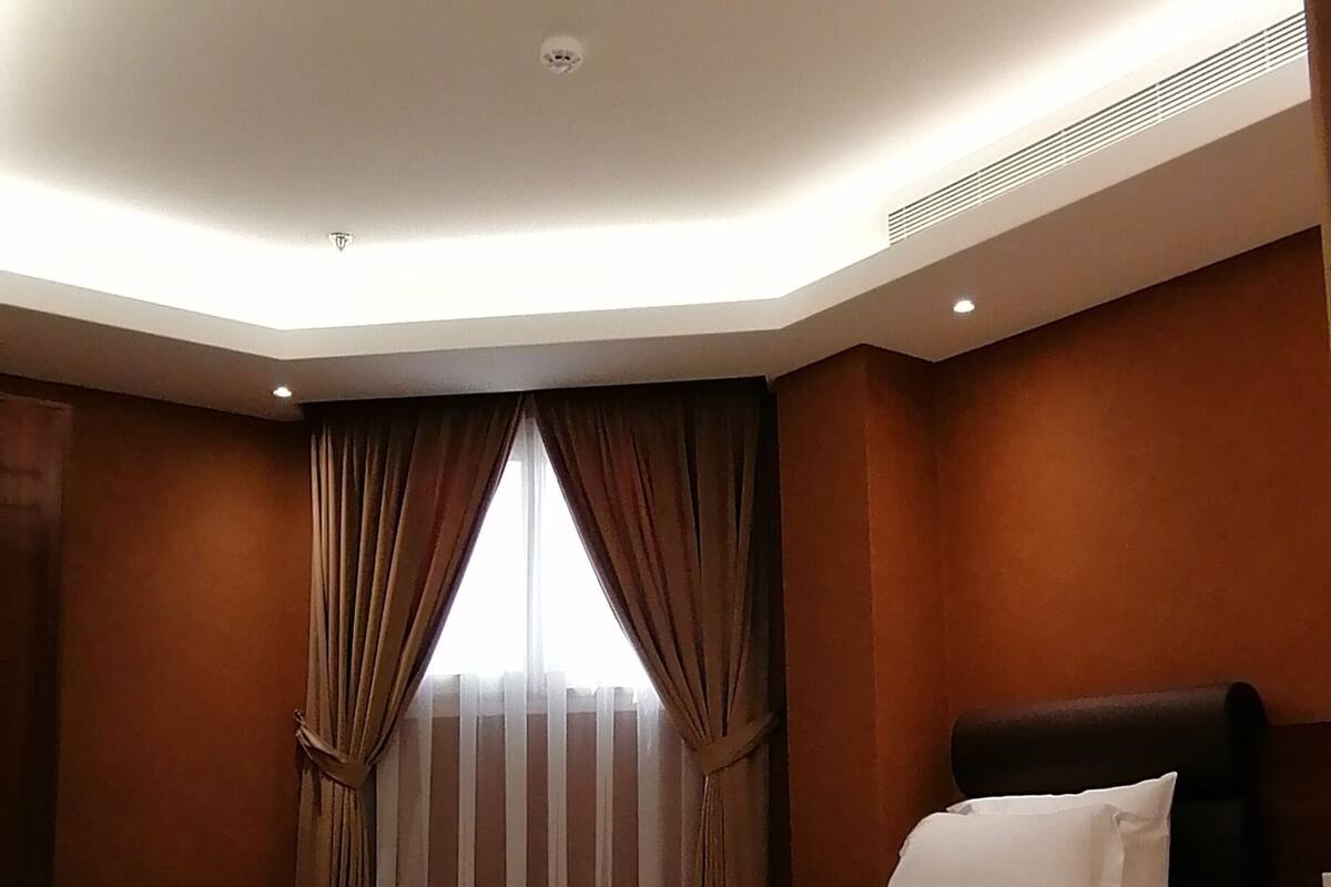 Desk, blackout curtains, iron/ironing board, free WiFi