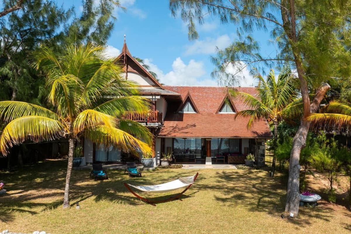 Luxury Villa, 5 Bedrooms, Private Pool, Beachfront | Living area | 50-inch flat-screen TV with satellite channels, TV, DVD player