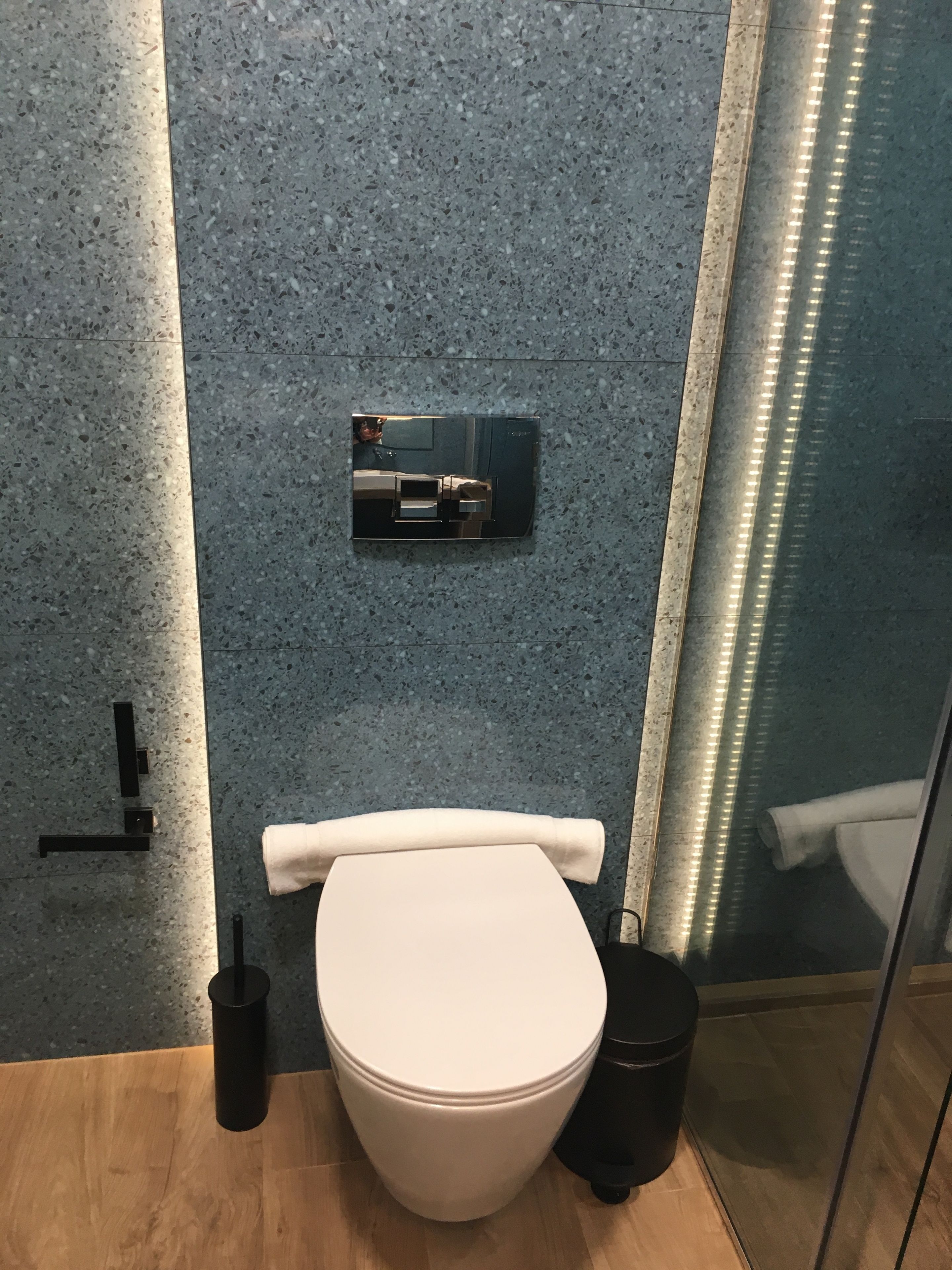 shower, designer toiletries, hair dryer, bathrobes