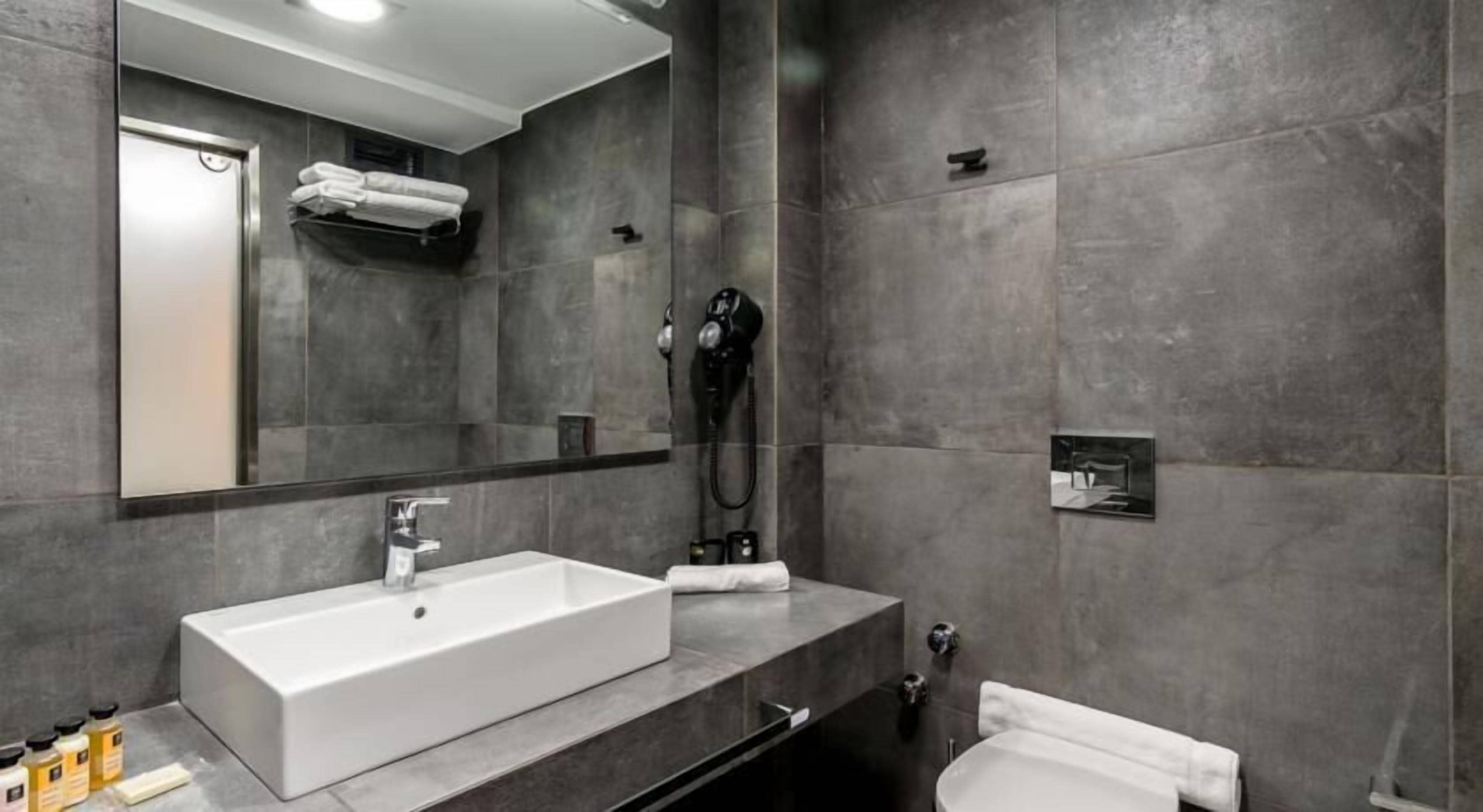 shower, designer toiletries, hair dryer, bathrobes