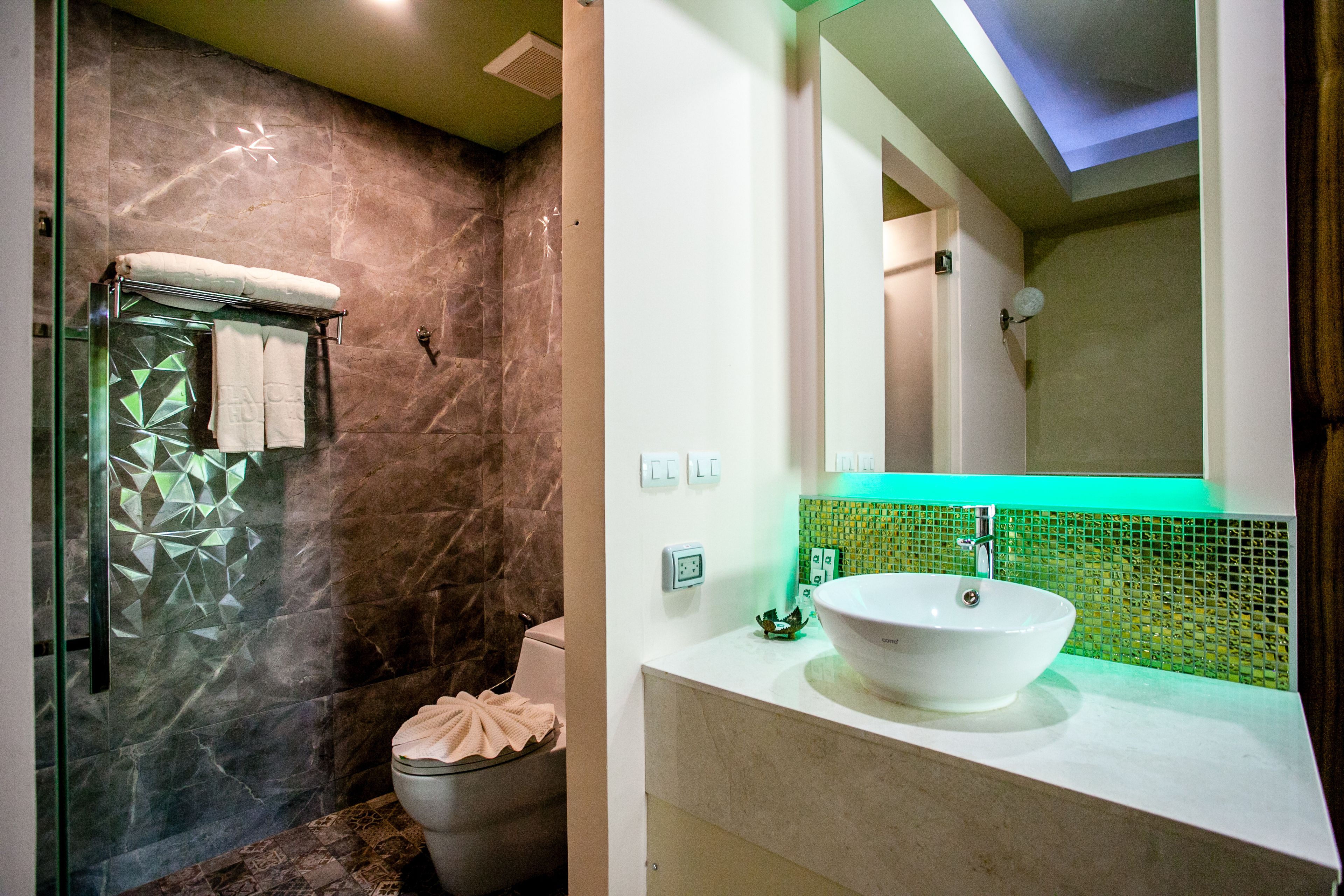 premier spa villa | bathroom | free toiletries, hair dryer, bidet, towels