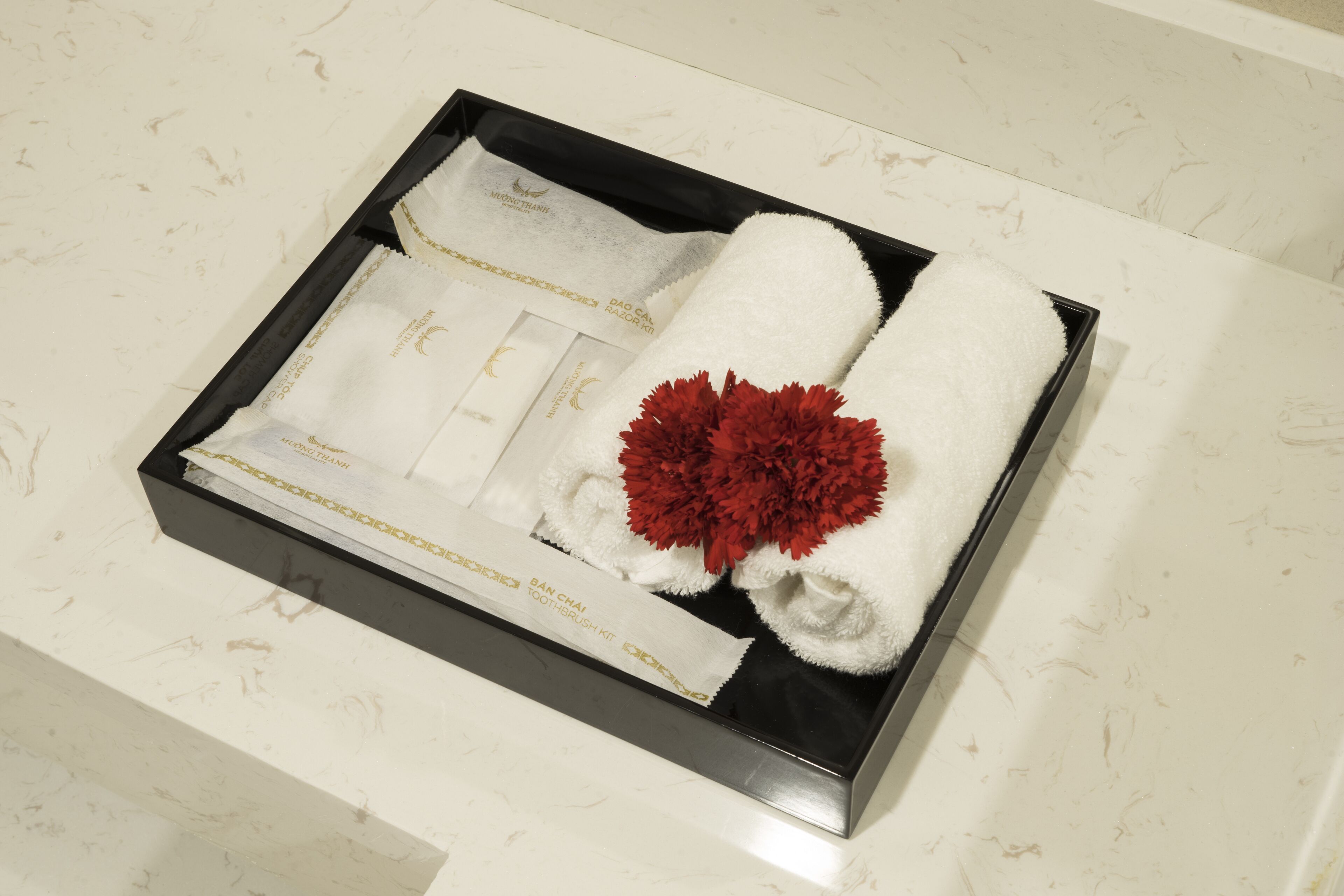 free toiletries, hair dryer, bathrobes, slippers