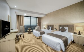 Ropa de cama de alta calidad y minibar 