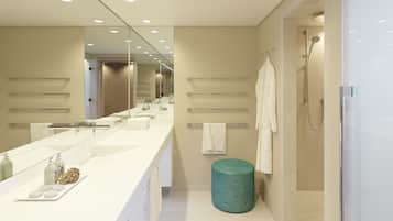 Dusche, Regendusche, kostenlose Toilettenartikel, Haartrockner