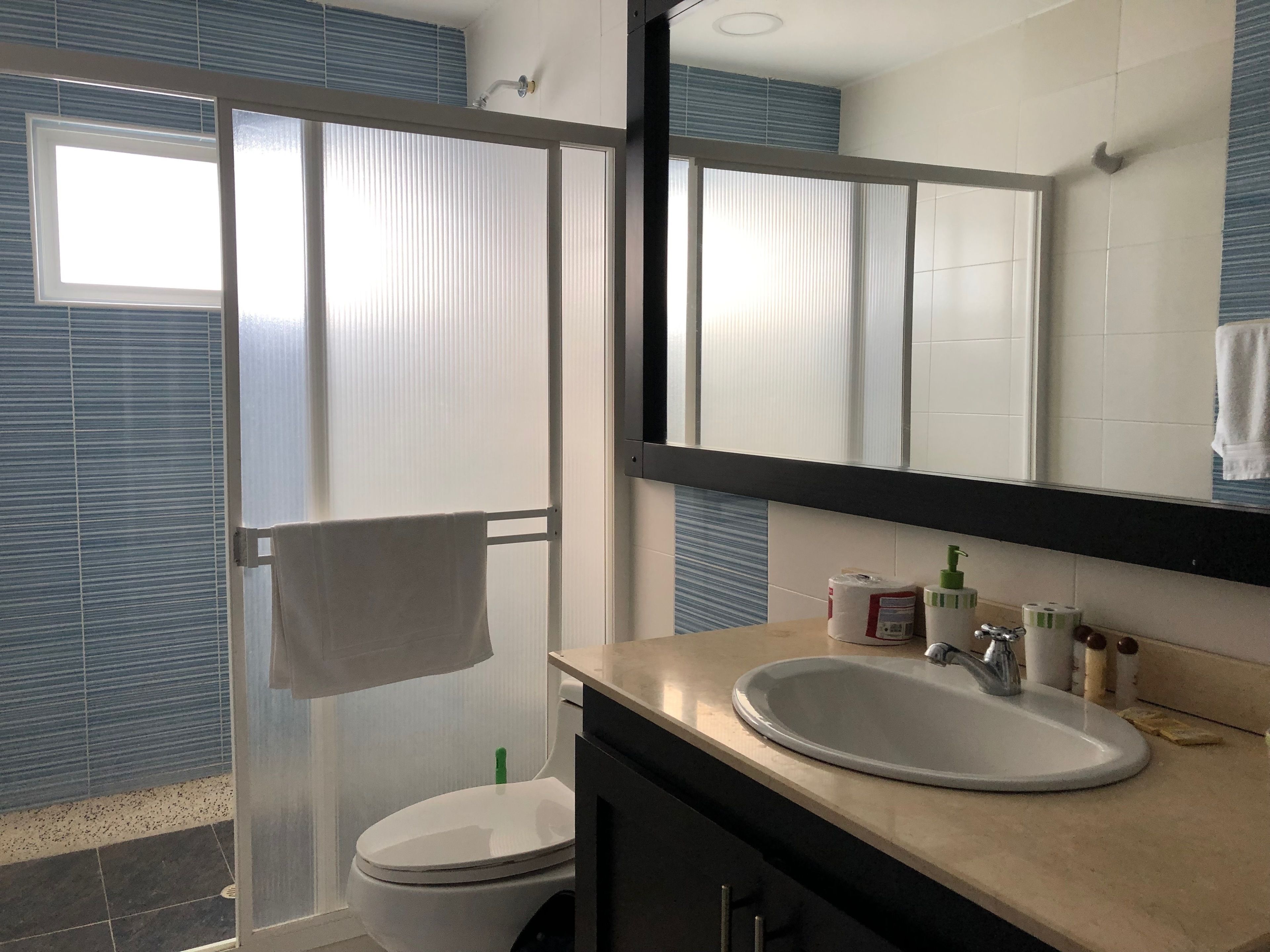 apartman, 1 hálószobával | Fürdőszoba | Zuhanyzó, hajszárító és törölközők