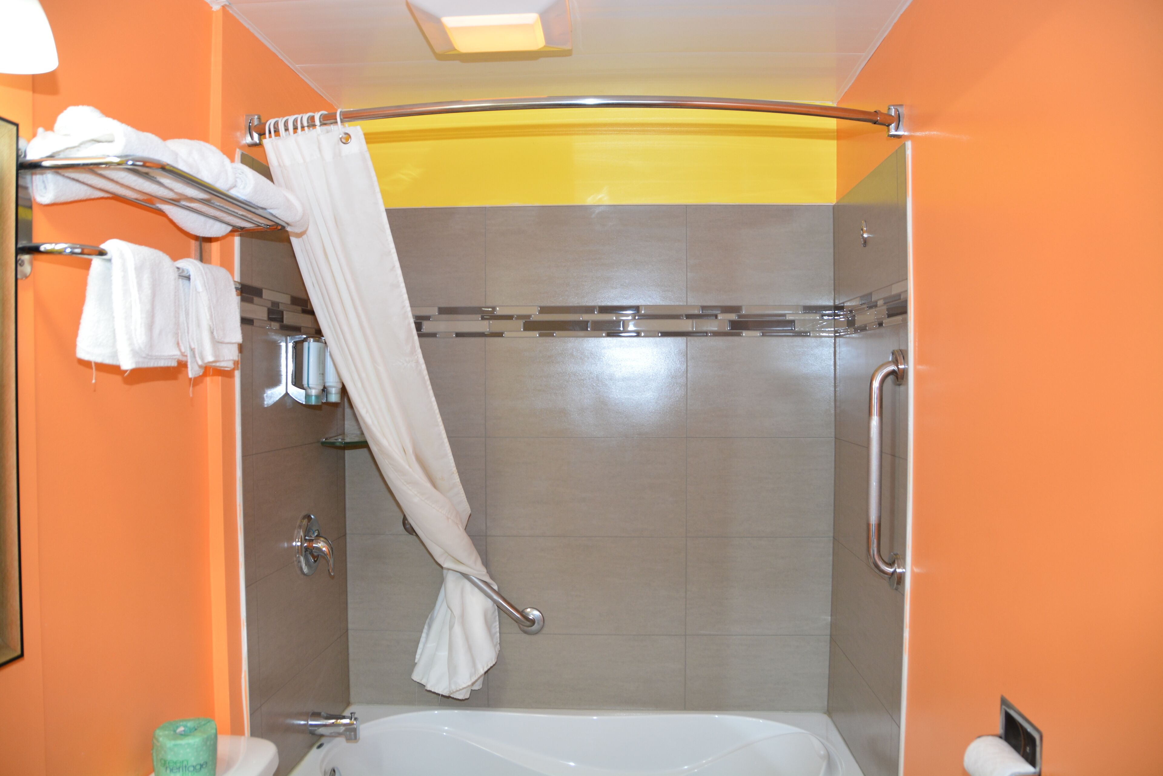 free toiletries, hair dryer, towels