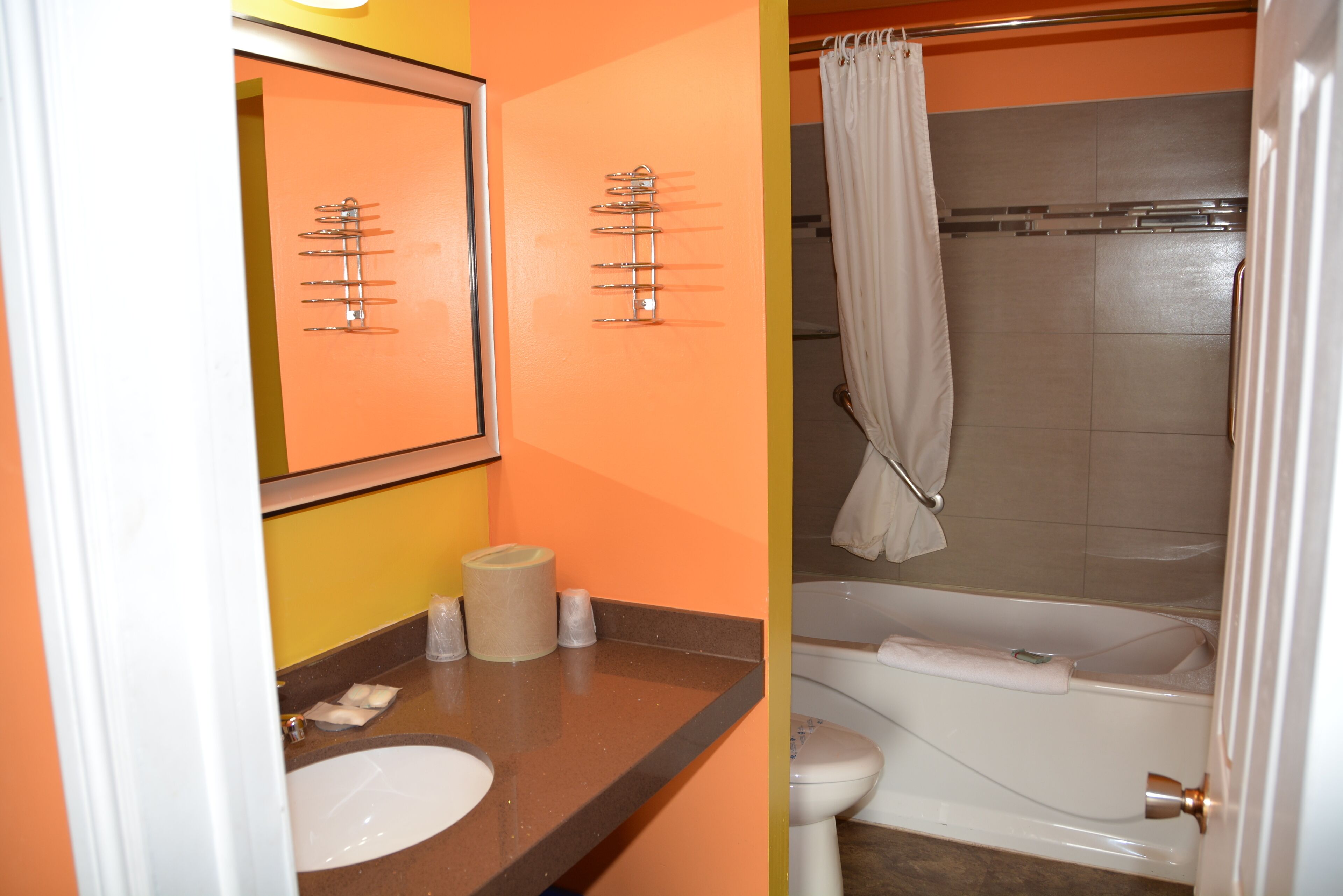 free toiletries, hair dryer, towels