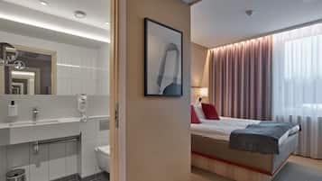 Desk, blackout curtains, iron/ironing board, free WiFi