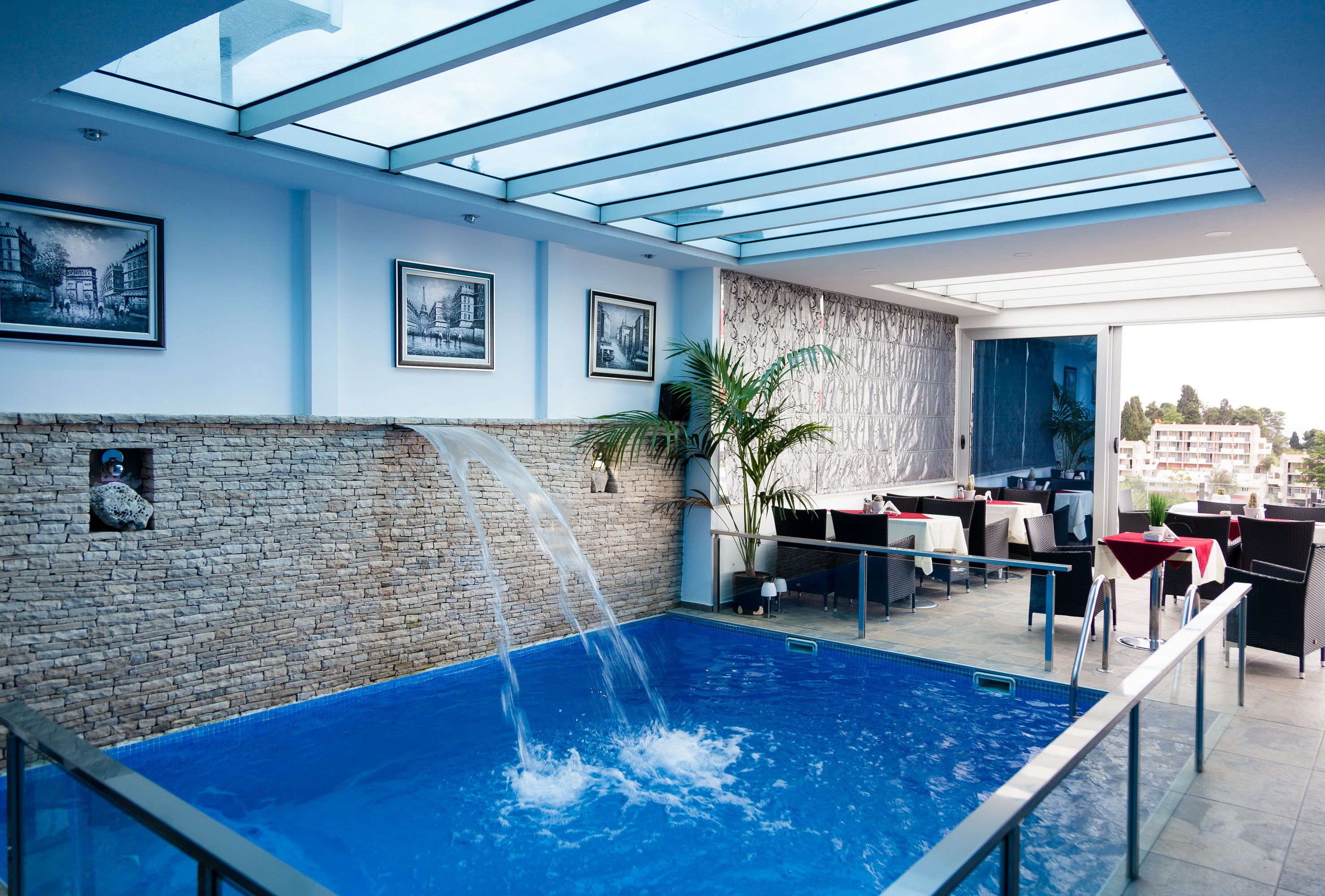 Indoor pool, outdoor pool