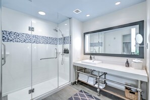 Free toiletries, hair dryer, towels