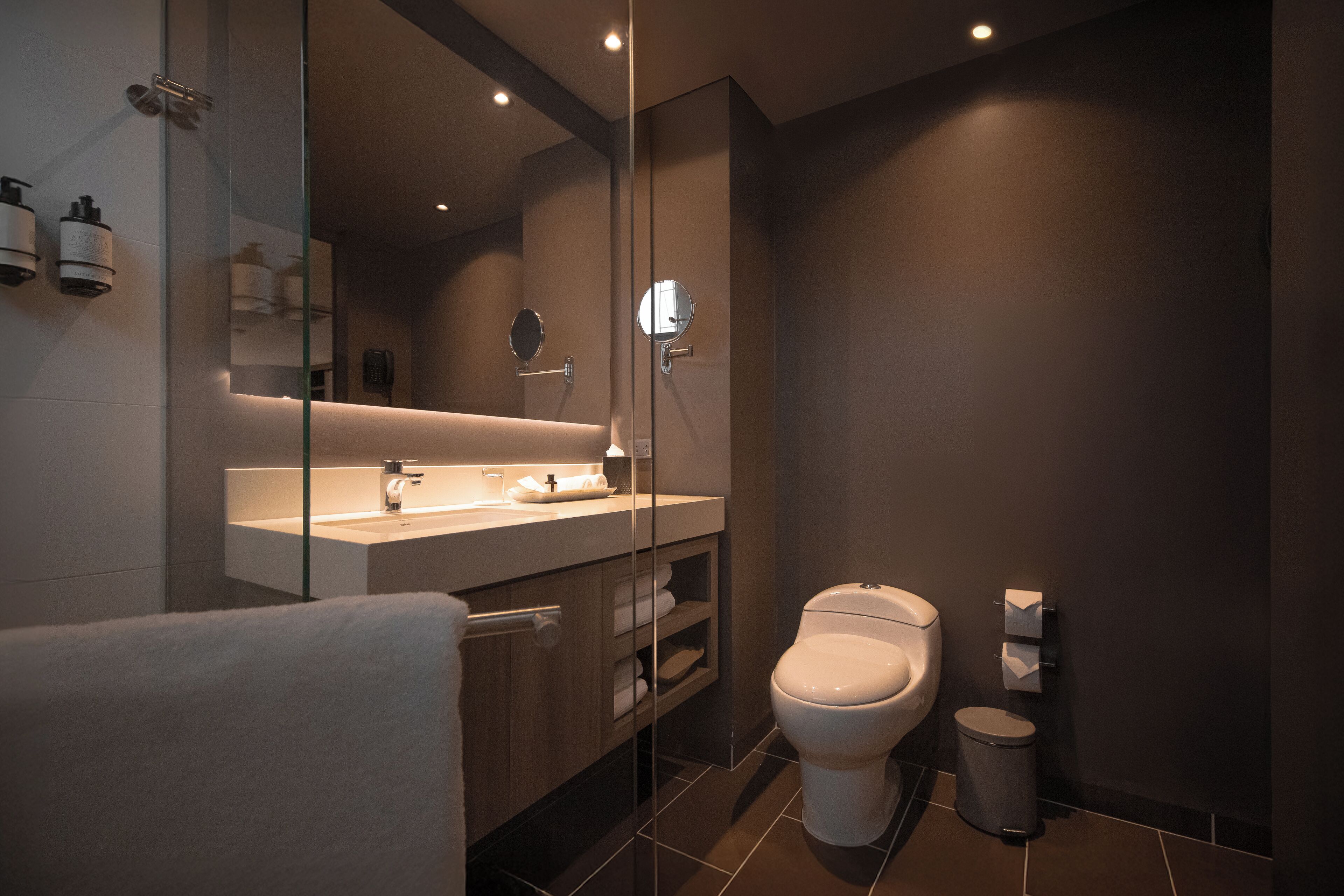 junior suite (junior suite deluxe) | bathroom | designer toiletries, hair dryer, towels, soap