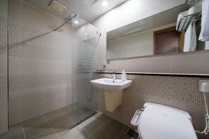 Secador de pelo, pantuflas, bidet, toallas