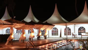 Outdoor banquet area