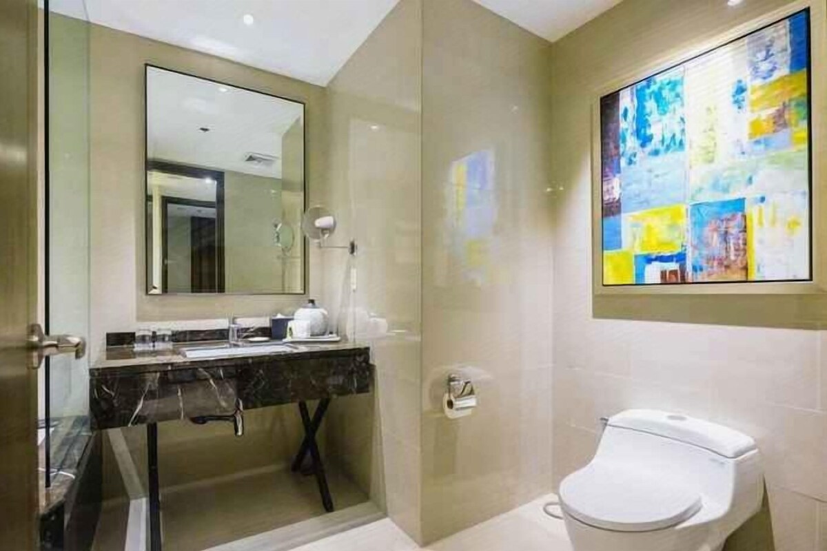 Bathroom | Shower, free toiletries, hair dryer, bathrobes