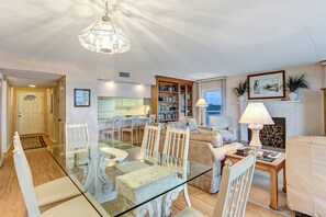 Condo, 3 Bedrooms | Living area | TV - Oceanfront Condo with Spacious Patio and Private Walkway to the Beach by RedAwning (Fernandina Beach)