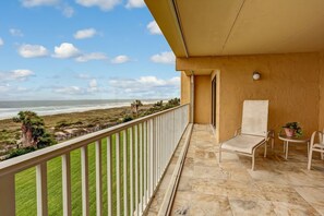 Terrace/patio - Oceanfront Condo with Spacious Patio and Private Walkway to the Beach by RedAwning (Fernandina Beach)