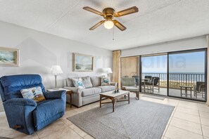 Condo, 2 Bedrooms | Living area - Ocean View Condo, Easy Acces to the Pool and Private Walkway to the Beach by RedAwning (Fernandina Beach)