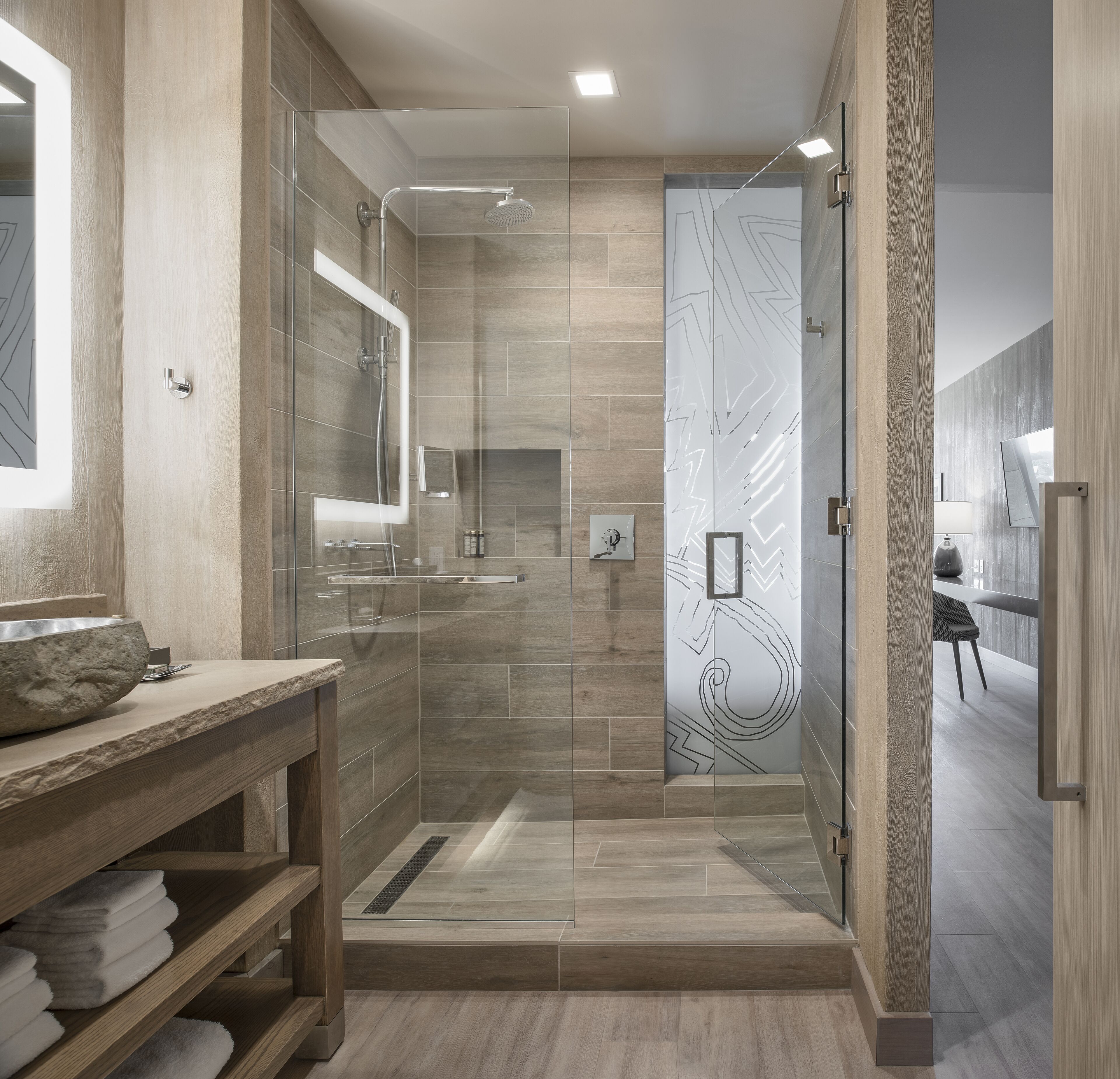 shower, rainfall showerhead, free toiletries, hair dryer