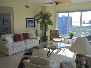 Condo, 3 Bedrooms, Balcony (Waterside 283) | Living area - Waterside 283 (Fort Myers Beach)