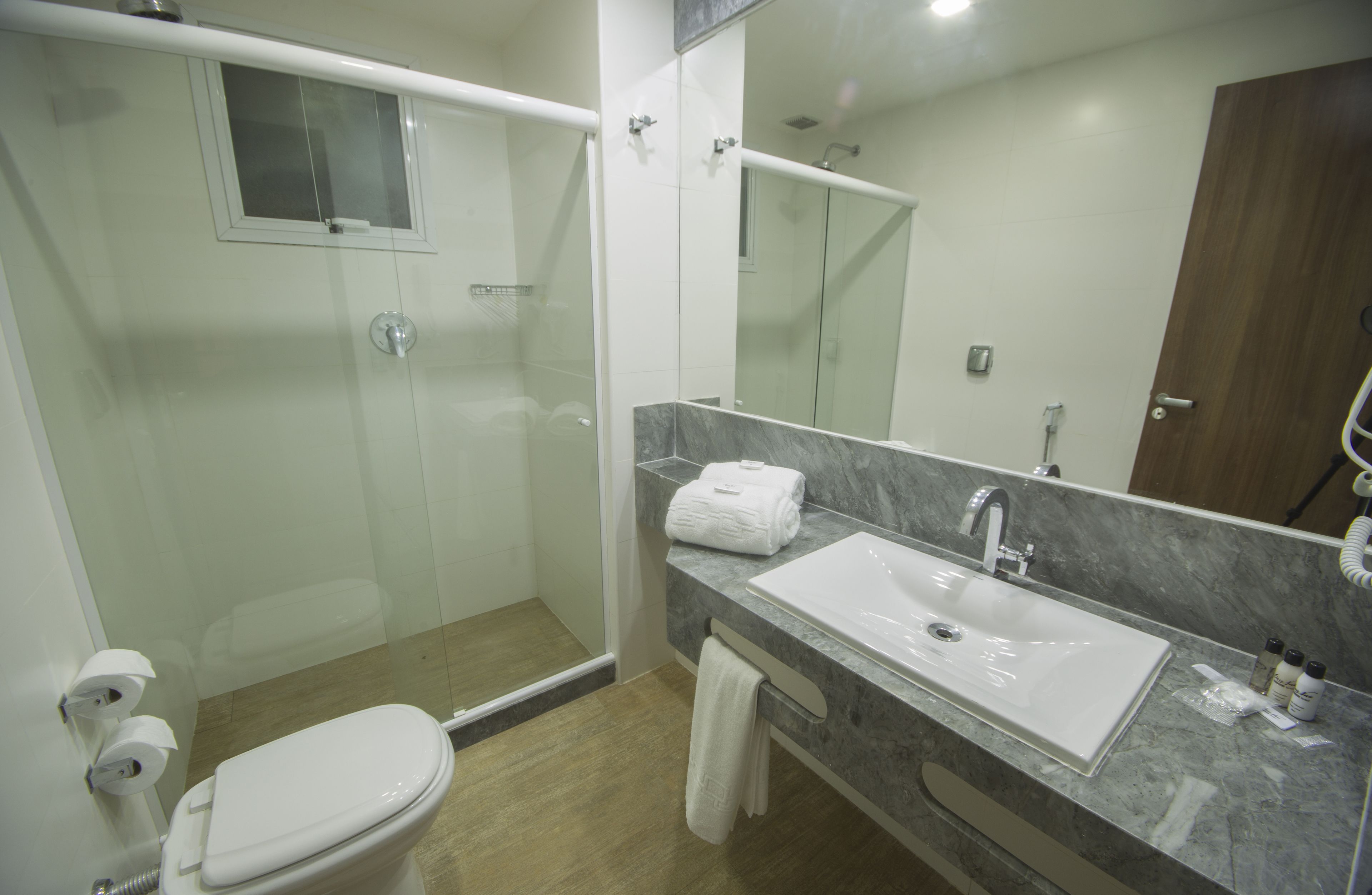 superior triple room | bathroom | shower, free toiletries, hair dryer, towels