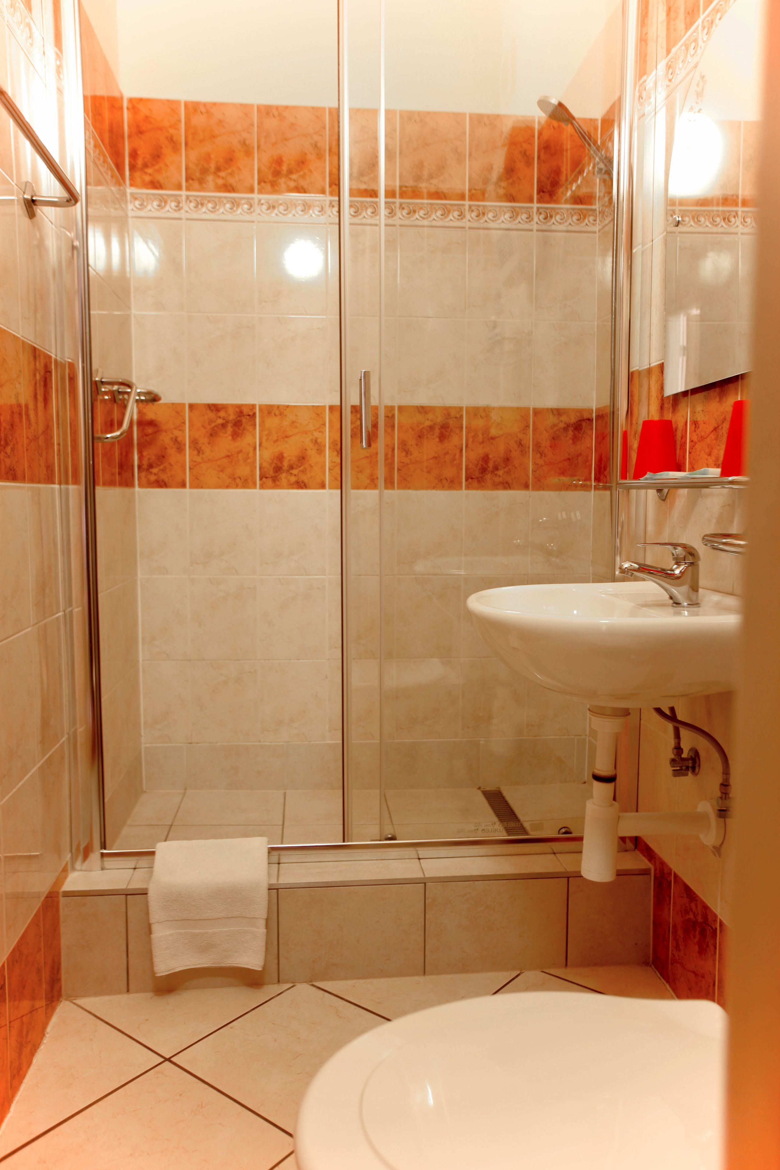 free toiletries, hair dryer, towels