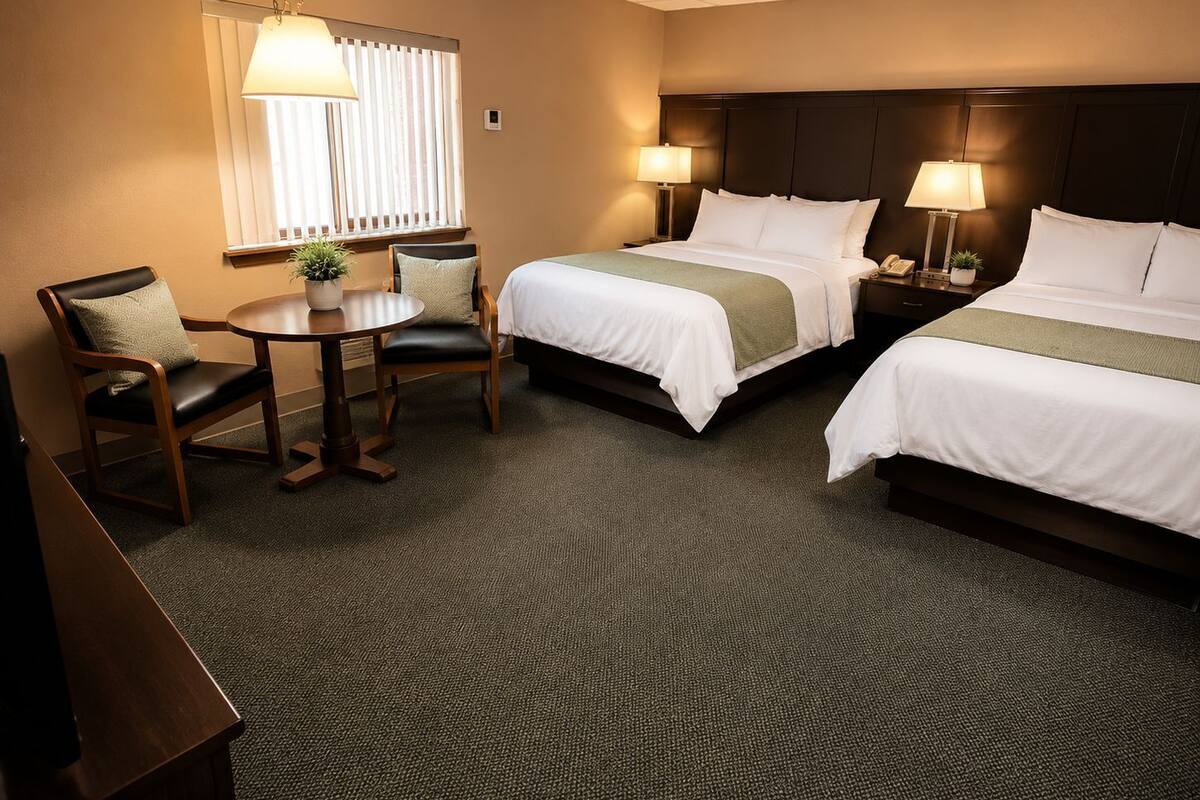Comfort Quadruple Room, 2 Queen Beds, Mobility Accessible | Free cots/infant beds, free rollaway beds, free WiFi, bed sheets