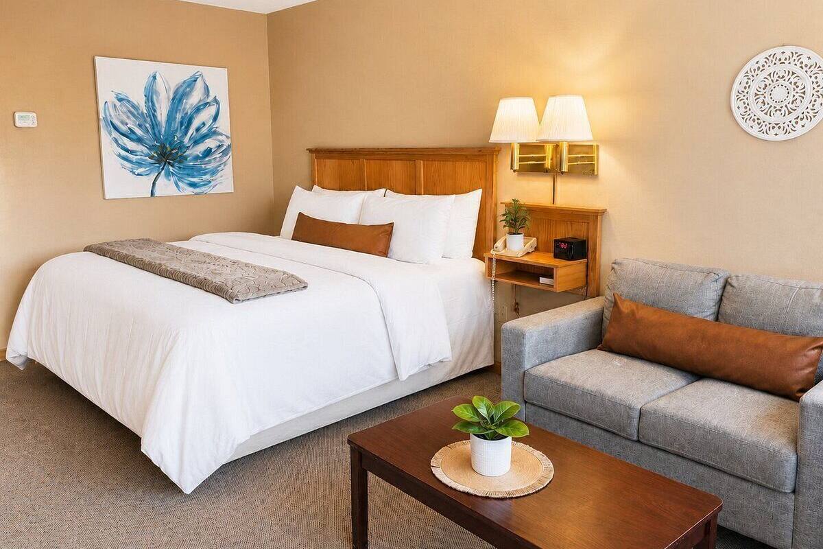 Habitación tradicional, 1 cama King size, refrigerador y microondas | Cunas gratuitas, camas extra gratis, wifi gratis y ropa de cama 