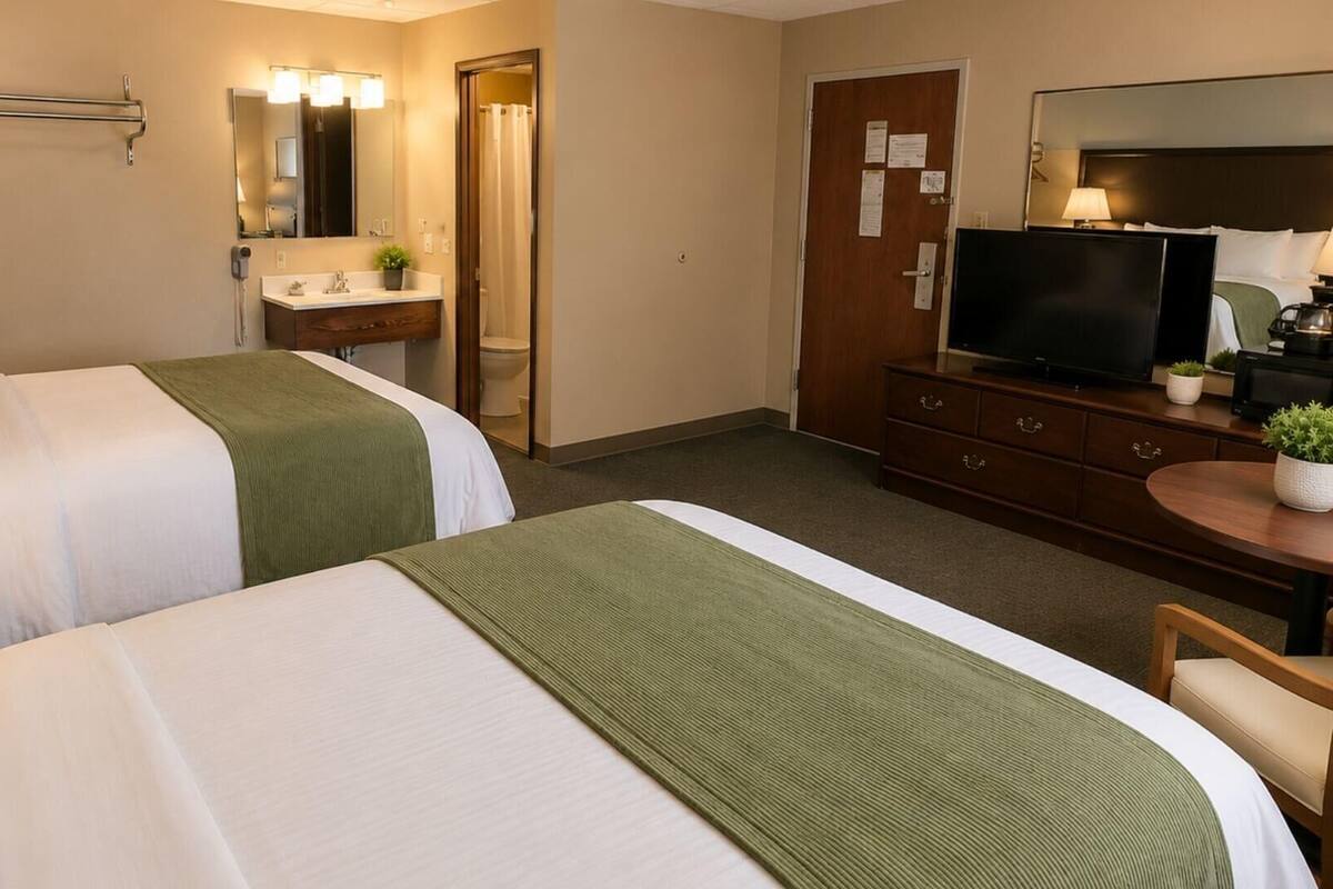 Traditional Double Room, 2 Queen Beds, Refrigerator & Microwave | Free cots/infant beds, free rollaway beds, free WiFi, bed sheets