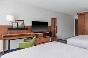Desk, blackout curtains, iron/ironing board, travel cot