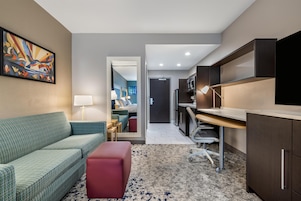 Studio, 2 Queen Beds, Non Smoking | Living area | 45-inch LCD TV with premium channels, TV