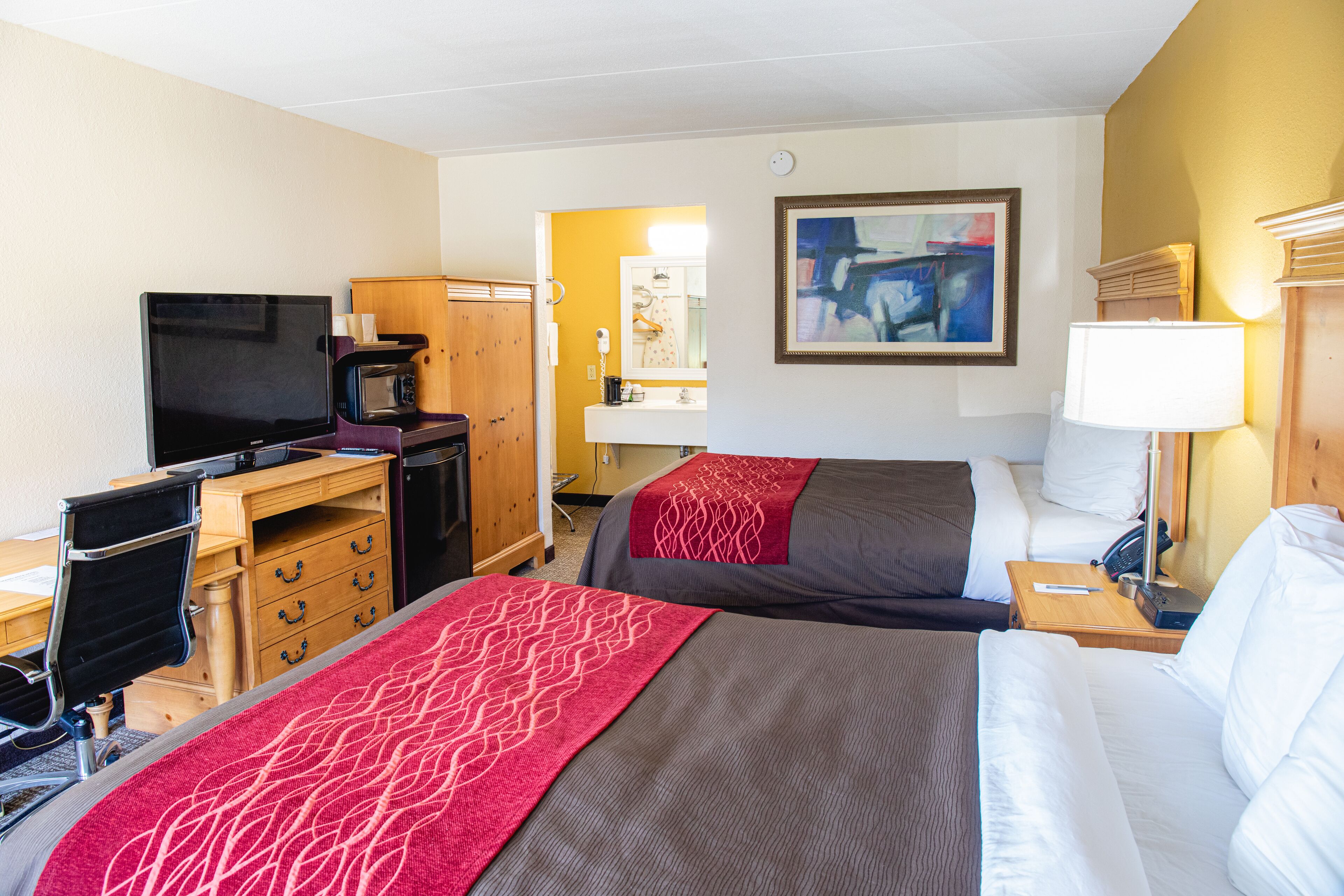 classic double room, 2 double beds | in-room safe, desk, iron/ironing board, free wifi