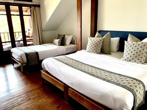 Standard Triple Room, Multiple Beds, River View | Blackout curtains, free WiFi, bed sheets - Riverhouse Hotel - The Teak House (Mae Sariang)