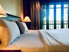 Standard Double Room, 1 Queen Bed, River View | Blackout drapes, free WiFi, bed sheets - Riverhouse Hotel - The Teak House (Mae Sariang)