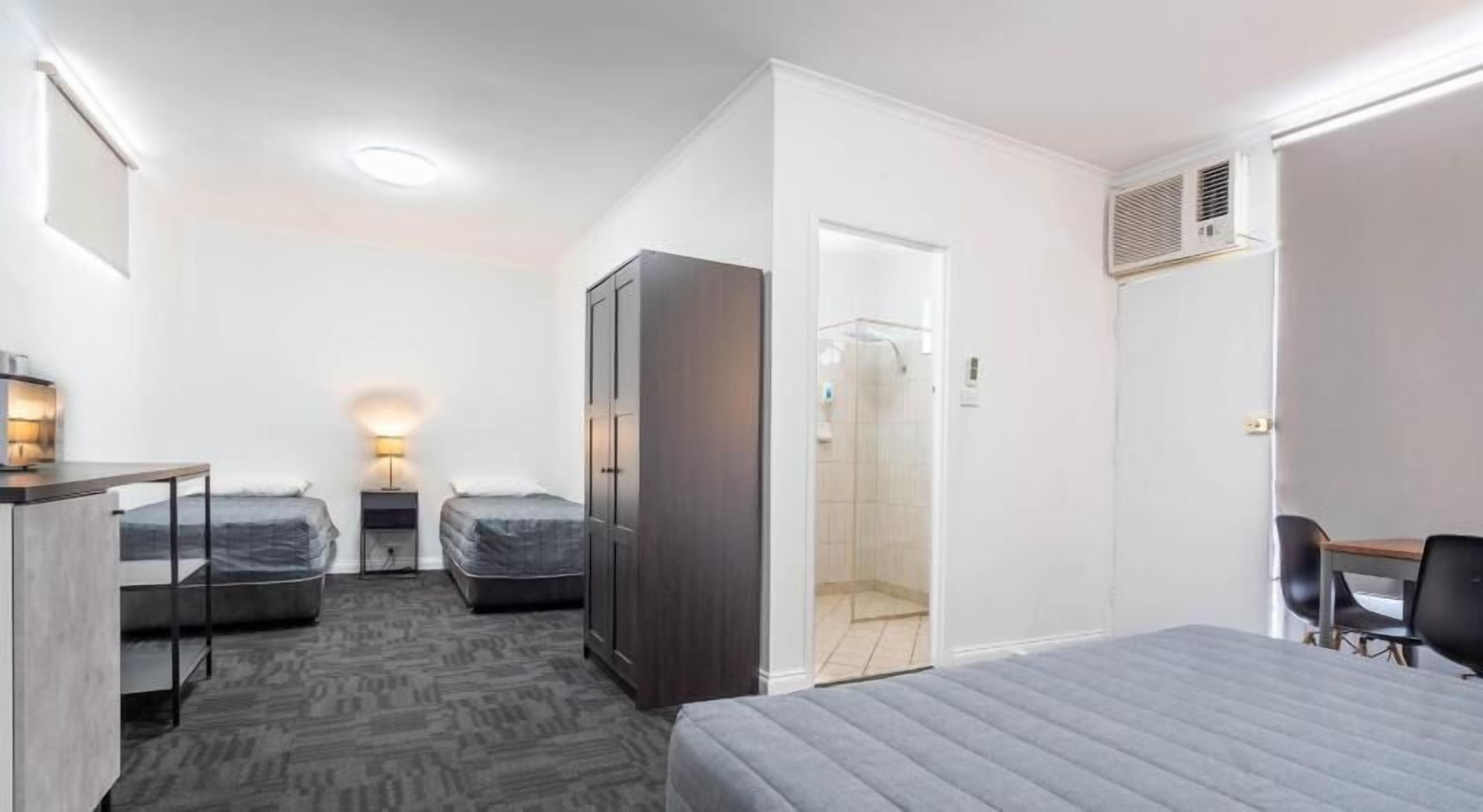 Desk, blackout curtains, iron/ironing board, free WiFi