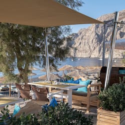 Breakfast, lunch, dinner served; Mediterranean cuisine, beach views